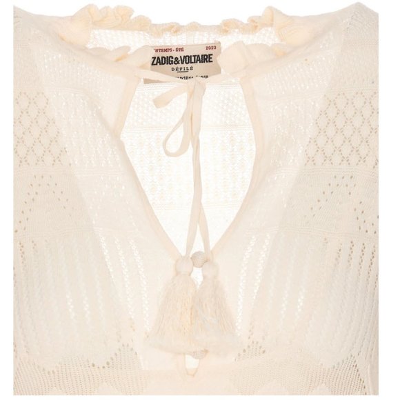 Zadig & Voltaire Cotton Pointelle Crochet Maxi Dress - Picture 6 of 8